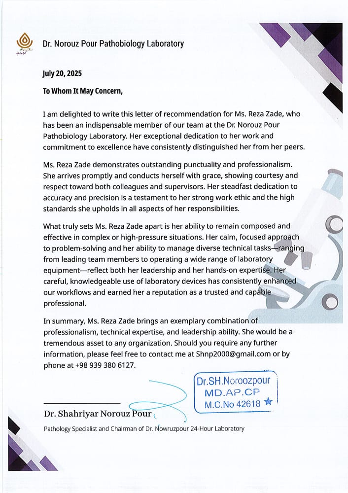 Document preview for Dr. Shahriyar Norouz Pour